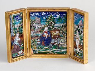 A small Limoges travel triptych