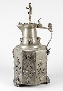 A large pewter guild tankard
