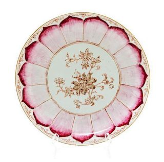 A Chinese Export Porcelain Charger Diameter 12 inches.
