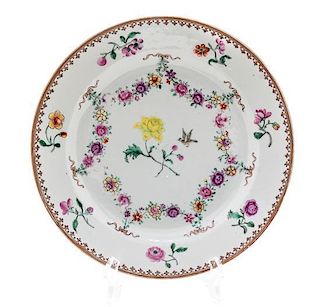 A Chinese Export Porcelain Plate, Diameter 9 inches.