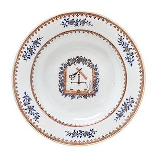 A Chinese Export Porcelain Soup Plate Diamter 9 inches.