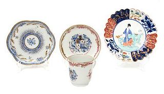 Four Chinese Export Porcelain Articles Diameter of largest 7 inches.