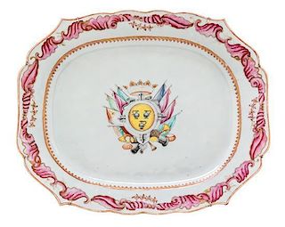A Chinese Export Porcelain Platter Width 17 inches.