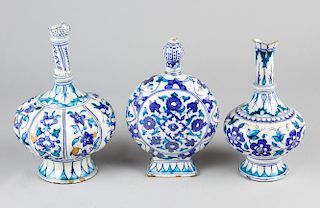 Three Islamic ceramic containers