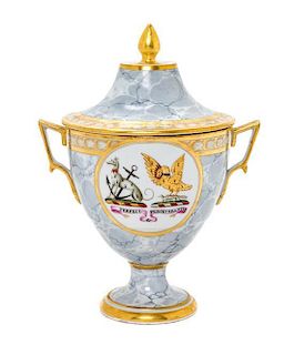 An English Porcelain Sauce Urn Height 8 inches.