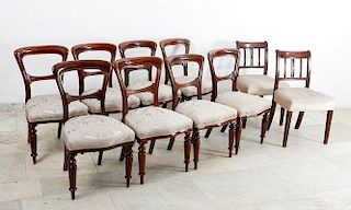 Ten Victorian dinning room chairs