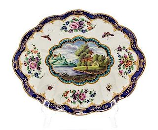 A Worcester Porcelain Serving Bowl Width 10 1/2 inches..