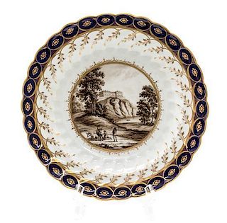 A Chamberlains Worcester Porcelain Plate Diameter 8 1/2 inches.