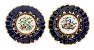 A Pair of Worcester Porcelain Dessert Plates Diameter 8 3/8 inches.