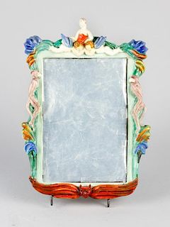 A Jugendstil ceramic mirror