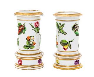 A Pair of Spode Porcelain Spill Vases Height 4 inches.