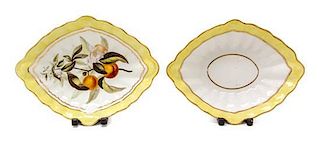 Two Derby Porcelain Serving Dishes Width 12 inches.