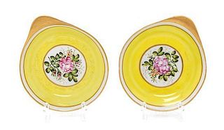 A Pair of Derby Porcelain Dessert Dishes Width 8 1/8 inches.