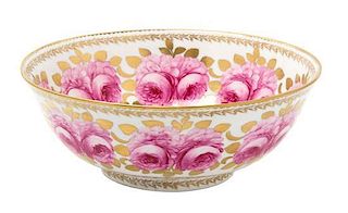 An English Porcelain Punch Bowl Diameter 10 3/4 inches.