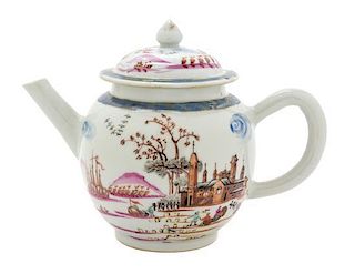 An English Porcelain Teapot Height 5 1/2 inches.