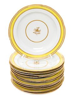 Set of Twelve English Porcelain Dessert Plates Diameter 8 inches.