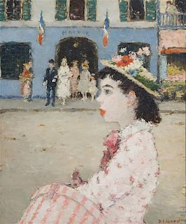 Dietz Edzard, (German, 1893-1963), Girl with a Pink Hat Box