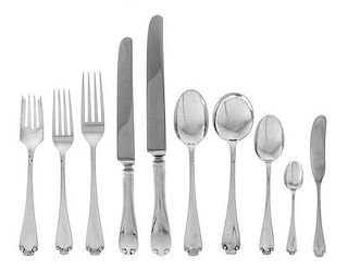 A Group of American Silver Flatware, Tiffany & Co., New York, NY, 20th Century, Flemish pattern, comprising 4 dinner knives 5 sa