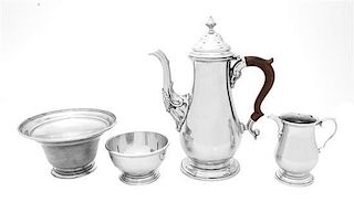 Four Canadian Silver Table Articles, Henry Birks & Sons, Montreal, 20th Century, comprising a large bowl, a small bowl, a coffee