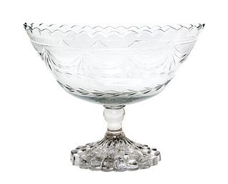 An English Cut Glass Center Bowl Height 10 x width 10 3/4 inches.