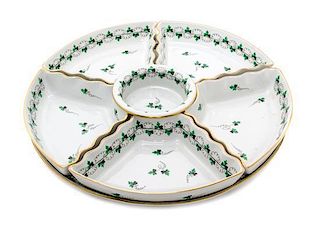 A Herend Porcelain Sweetmeat Set Diameter 14 3/8 inches.