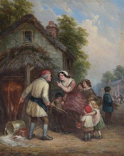 John Anthony Puller, (British, 1821-1867), Village Incident and Punch and Judy (two works)