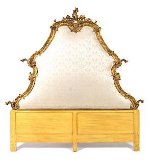 A Rococo Style Giltwood Headboard, Height 82 x width 62 x depth 2 inches.