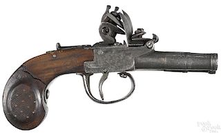 European flintlock double screw barrel pistol