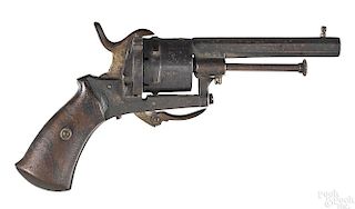 Belgian pin fire folding trigger revolver