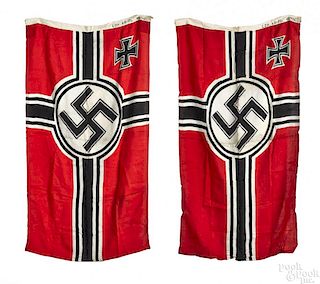 Two Nazi German battle flags