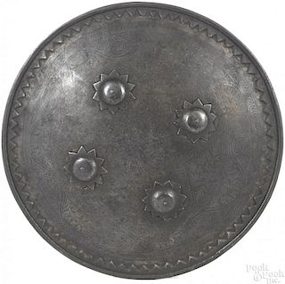 European or Persian etched steel buckler armor