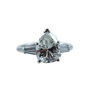 GIA Certified VS1-G, Platinum 3.00CTS Engagement Ring