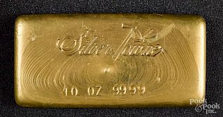 Silver Towne 10 ozt. gold bar.