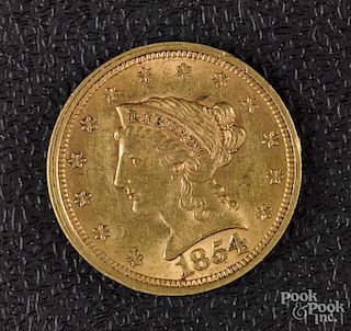 US 1854 Liberty Eagle gold coin