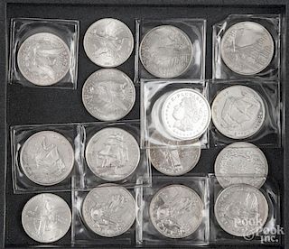 Fifteen 1 ozt. silver coins
