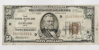 Federal Reserve Bank of Cleveland $50 note
