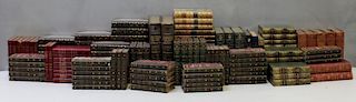 A Grouping of Approx 135 Antique Leather Bound