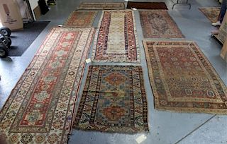 Grouping of 8 Antique Area Rugs.