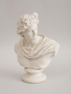PARIANWARE BUST OF THE APOLLO BELVEDERE, MODELED BY DELPECHE