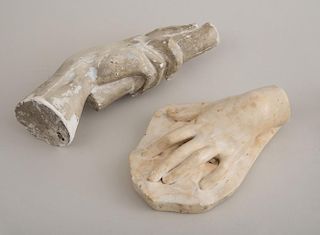 TWO PLASTER MODELS OF HANDS