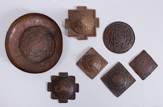 GROUP OF SEVEN NORTH INDIAN COPPER YANTRAS