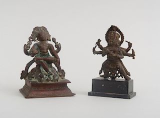 TWO INDIAN BRONZE FIGURES OF SHIVA