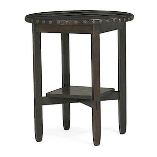 STICKLEY BROTHERS Leather-top side table