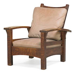 GUSTAV STICKLEY Bow-arm Morris chair