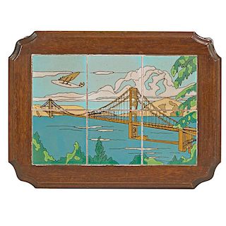 TAYLOR Rare table w/ Golden Gate and seaplane