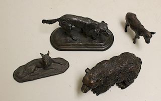 Lot of 4 Animal Sculptures, 2 Signed.