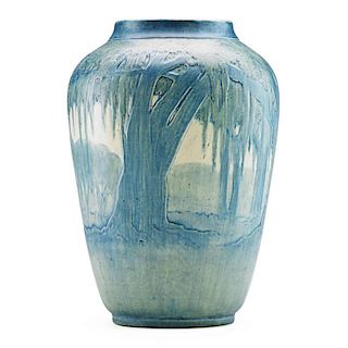 SADIE IRVINE; NEWCOMB COLLEGE Large scenic vase