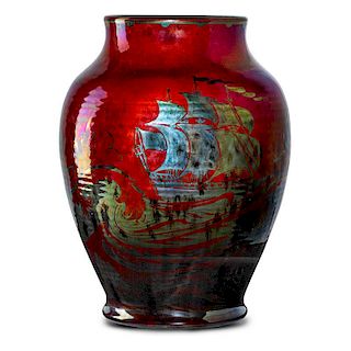 W. MYCOCK; PILKINGTON Massive vase