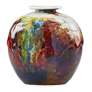 CHARLES NOKE; ROYAL DOULTON Chang ware vase