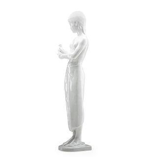 R. SCHEIBE; ROSENTHAL Tall glazed porcelain figure
